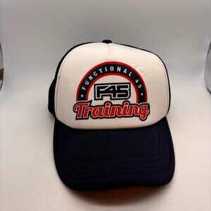 F45 Functional 45 Training Meshback Trucker Snapback Hat Red/White/Blue